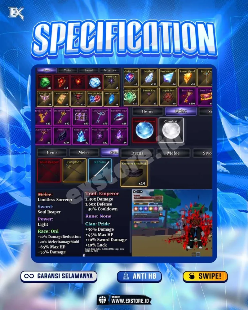 ACCOUNT LEVEL MAX MYTHIC MELEE & SWORD SECRET TRAIT + MYTHIC RACE & LEGENDARY CLAN