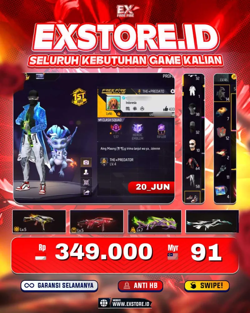 SG LUMUT + EVO 3 MAX 1 + JORDAN ON + ANGEL PUTIH + VAULT 64