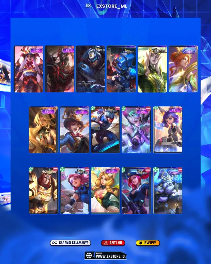 GROCK COLLECTOR + JHONSON LEGEND + CECILION HxH + YU ZHONG PRIME + ANGELA STAR + FANNY LUCKYBOX + CHOU LUCKYBOX