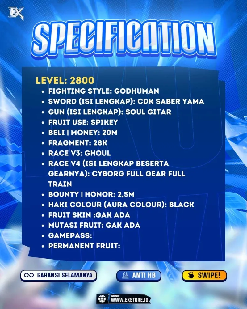 GODHUMAN + CDK HS + SOUL GITAR + CYBORG FULL GEAR FULL TRAIN