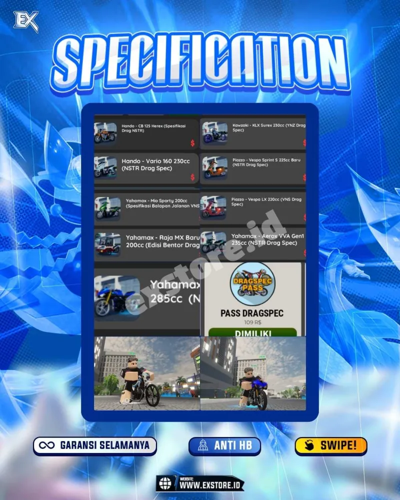 MONEY 5M + MOTOR LIMITED 9 + GAME PASS 1