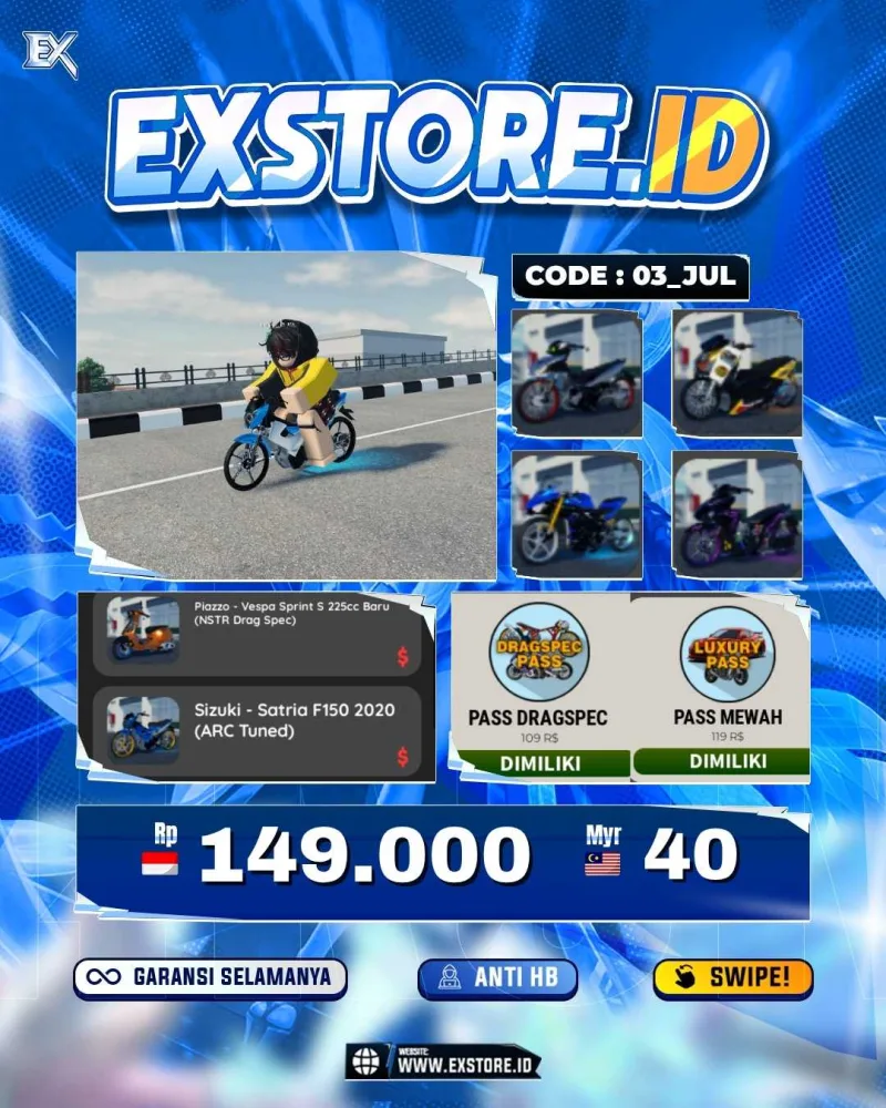 MONEY 14M + MOTOR LIMITED 11 + GAME PASS 5