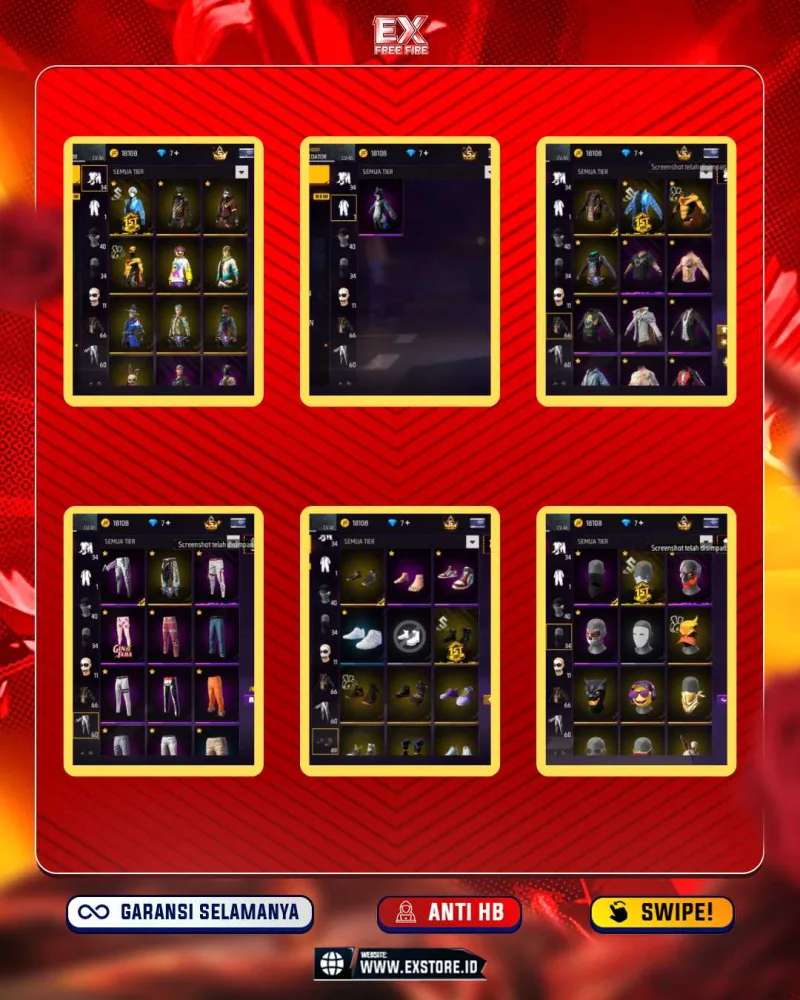 SG LUMUT + SEPATU JORDAN + ANGEL PUTIH + MAX 1 + AVO 3 + VAULT 66 + FACE JOKER