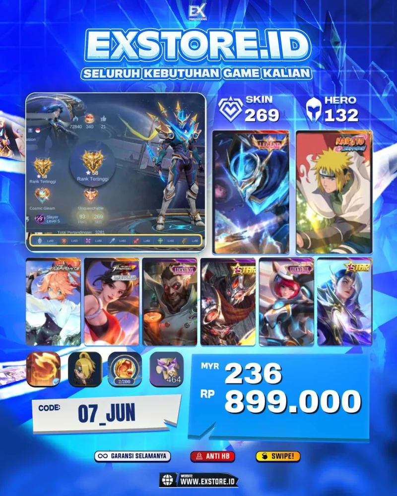 GUSION LEGEND + GUSION MINATO + FANNY ASPIRANTS + MASYAH KOF