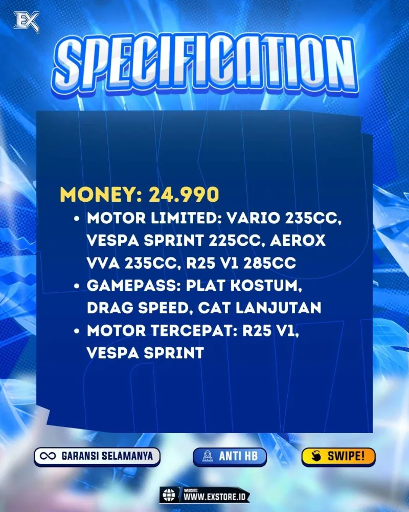 MONEY 24M + MOTOR LIMITED 4 + GAME PASS 3