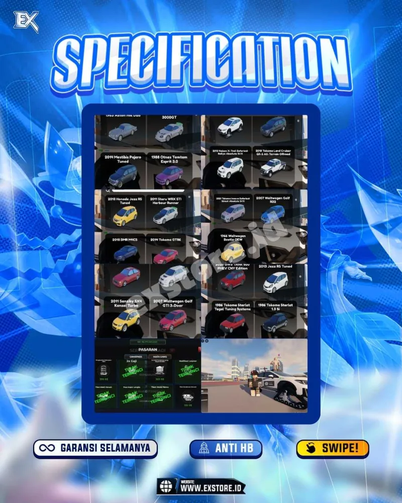 LIMITED CARS 10 + GAMEPASS 5