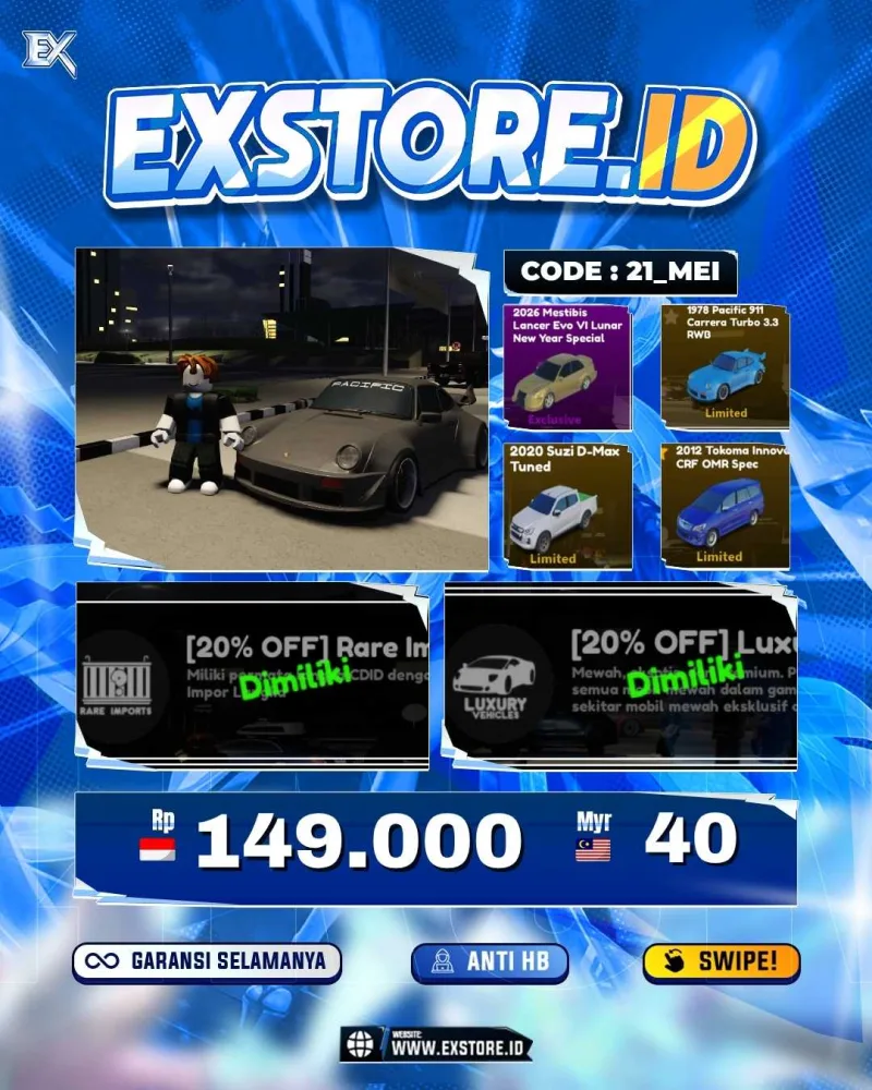LIMITED CARS 30 + GAMEPASS 2