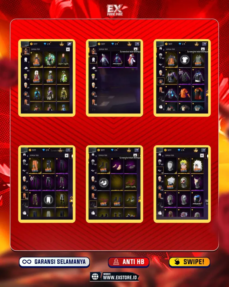 BUNDLE NARUTO + SG GURUN + SG LUMUT + SG BAMBU + MAX 1 + VAULT 268