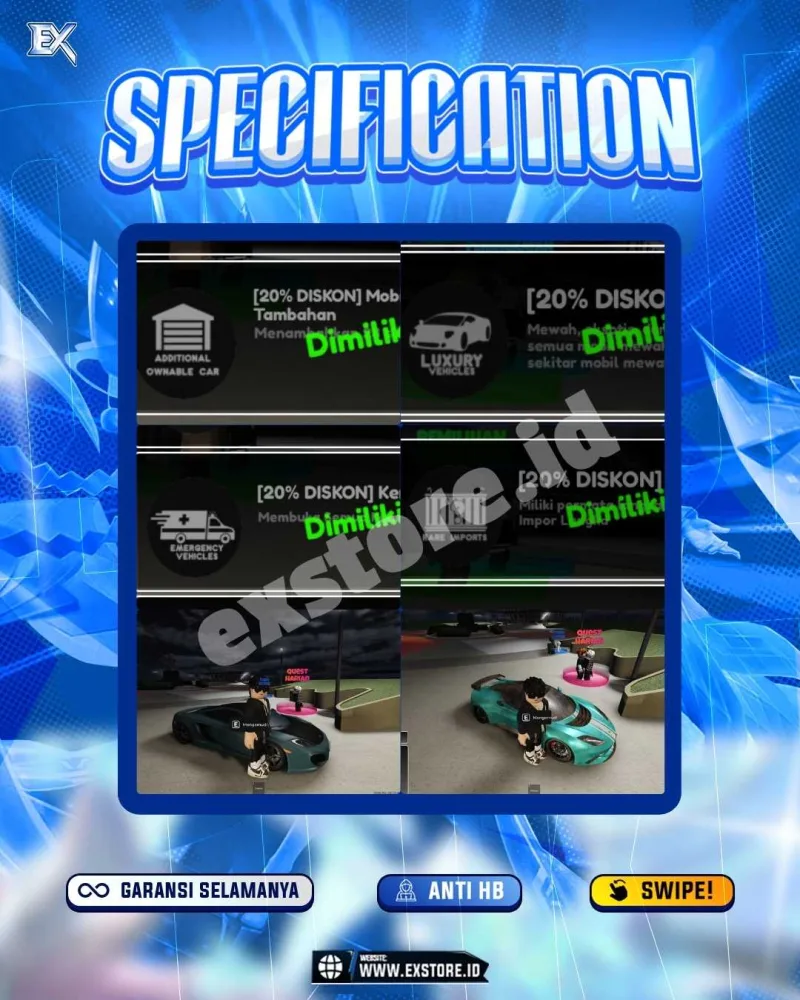 LIMITED CARS 160 + GAMEPASS 6 + DDS 18 LIMITED + GAMEPASS 6