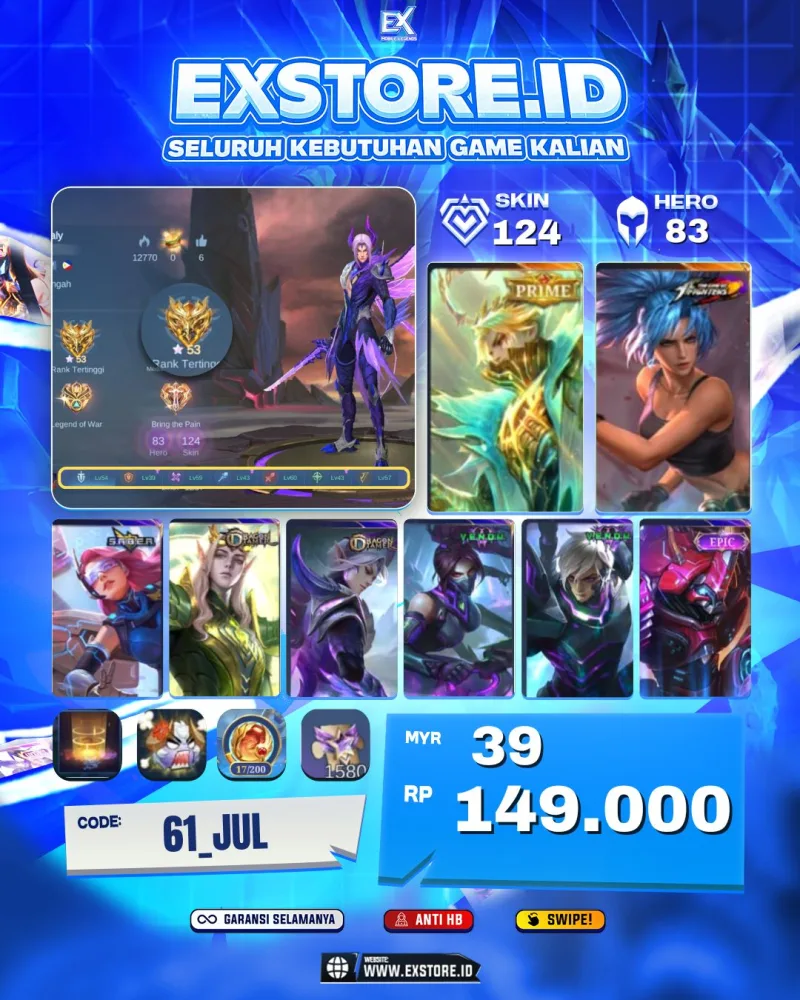 GRANGER PRIME + LING DRAGON TIMER + KARINA KOF + HANABI VENOM + GUSION VENOM