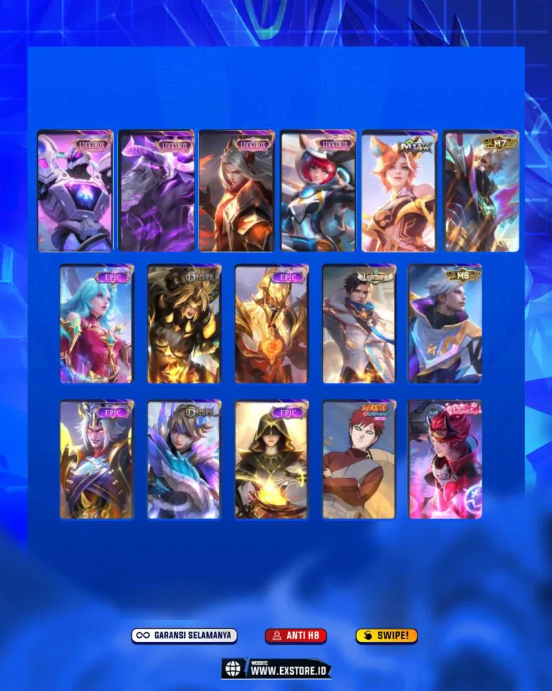 PAQUITO KOF + GRANGER PRIME + MOSKOV LUCKYBOX + CLAUDE PRIME + KIMMY LUCKYBOX +  LEOMORD LUCKYBOX + URANUS LUCKYBOX