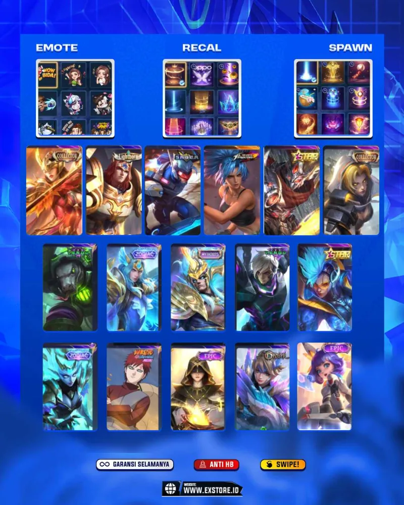PARSHA COLLECTPR + LACELOT ZODIAC + VALE GAARA + KARINA KOF + HAYABUSHA STAR