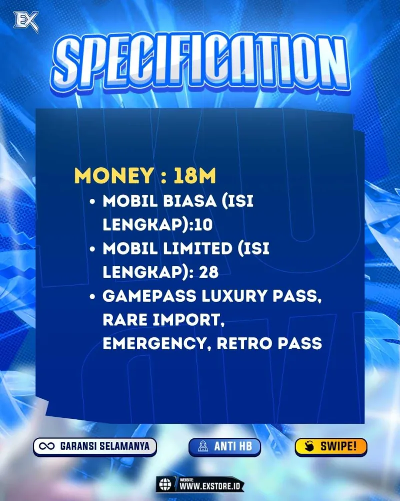 LIMITED CARS 28 + GAMEPASS 4