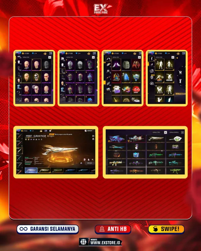 AK LVL 7 +  FAMAS LVL 6 + SG GURUN  + VAULT 407 + SG TEROMPET +