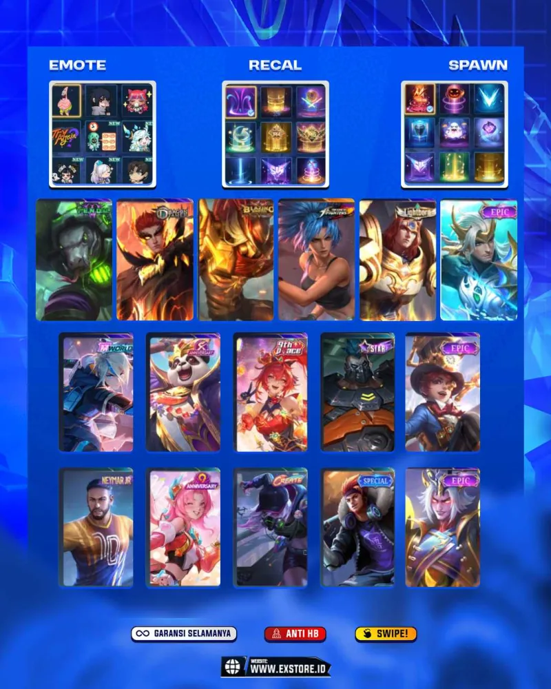 HARLEY EPIC + LING Mword + NATALIA CREATE + KARINA KOF + TIGREAL LIGHTBORN + VALIR DRAGON TIMER + ALDOUS BLAZING  + GROCK VENOM