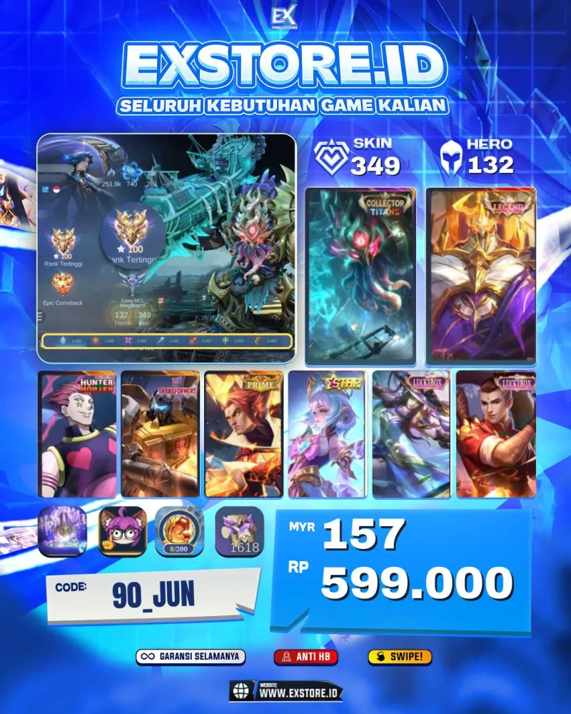 GROCK COLLECTOR + JHONSON LEGEND + CECILION HxH + YU ZHONG PRIME + ANGELA STAR + FANNY LUCKYBOX + CHOU LUCKYBOX
