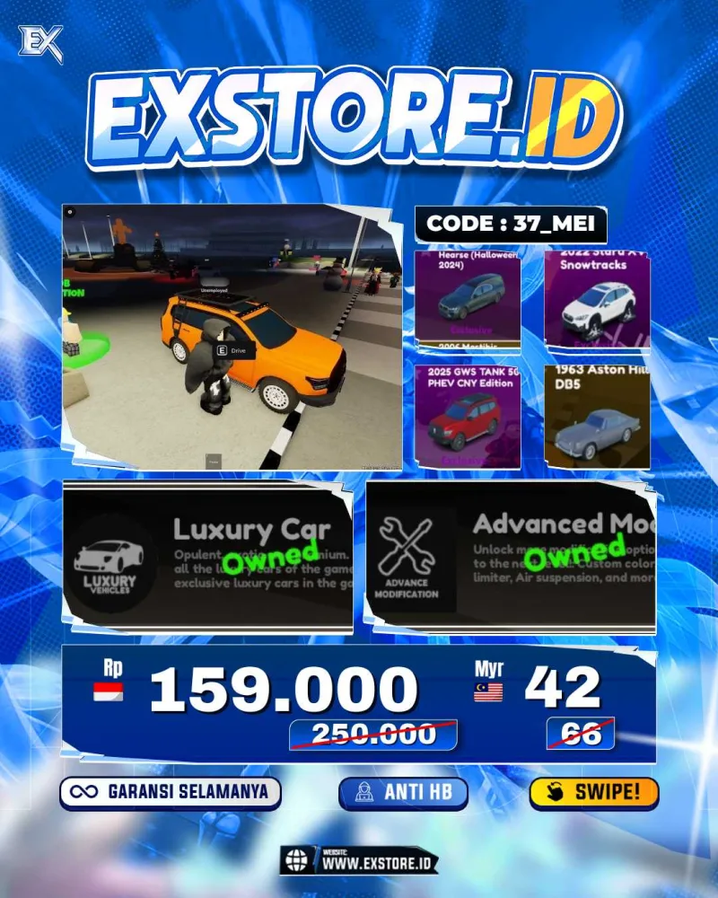 LIMITED CARS 28 + GAMEPASS 5