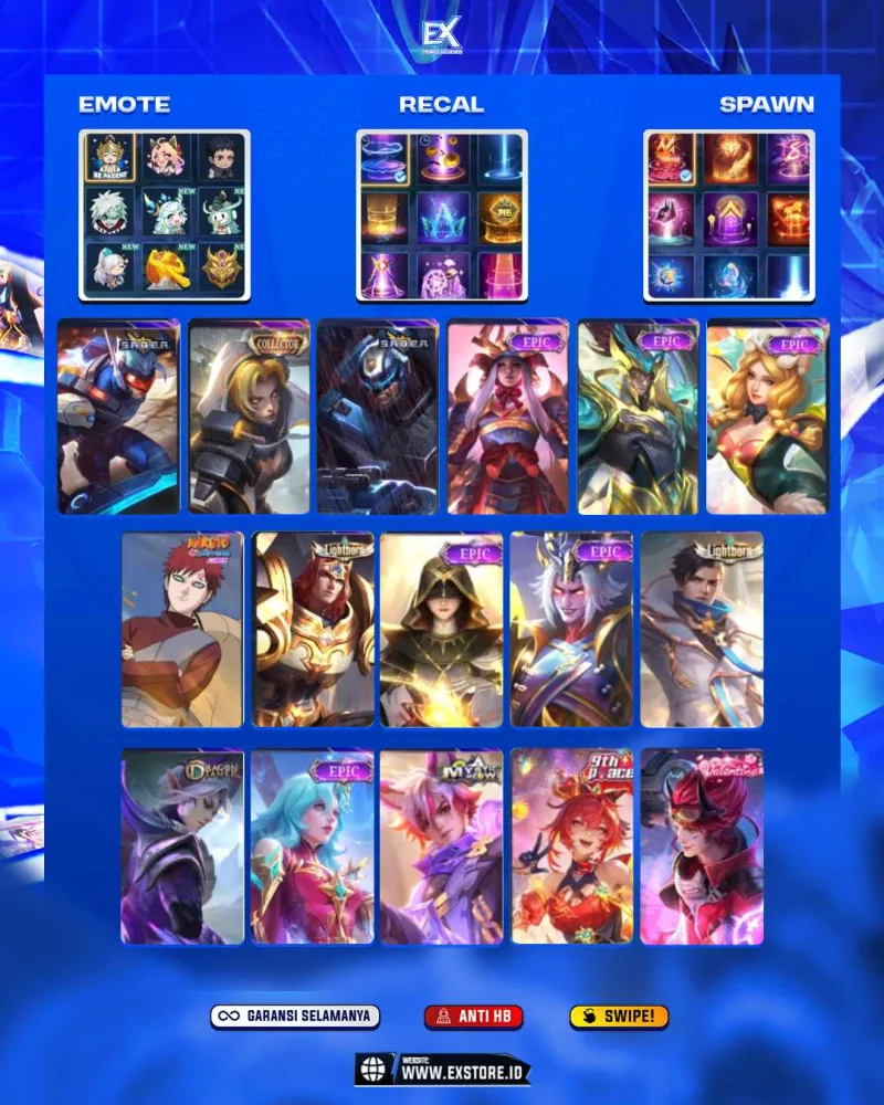 CLAUDE VALENTINE + VALE GAARA +  FREYA EPIC + ZILONG EPIC