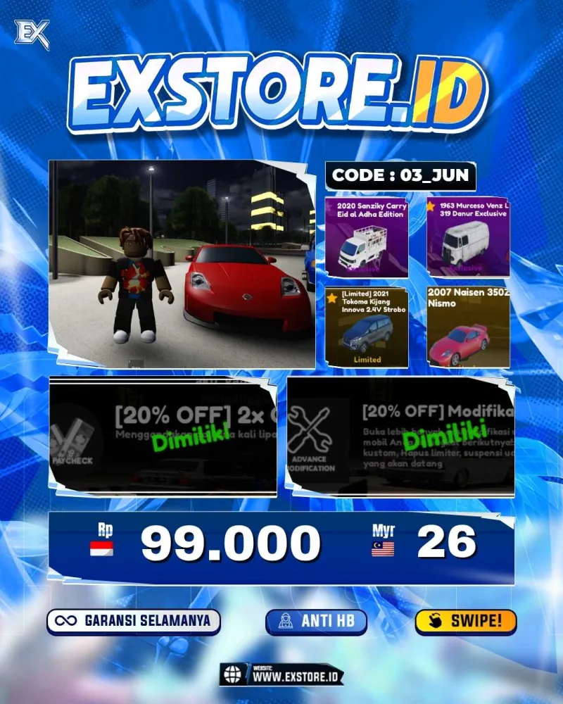 LIMITED CARS 28 + GAMEPASS 4