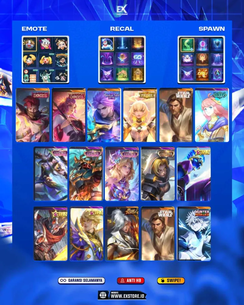 HARIT KILUA + ALUCARD LEGEND + ALPAH LEGEND + BENEDETA DUCATI + AMON SOUL FESEL + LAYLA ASPIRANTS + YIN JJK