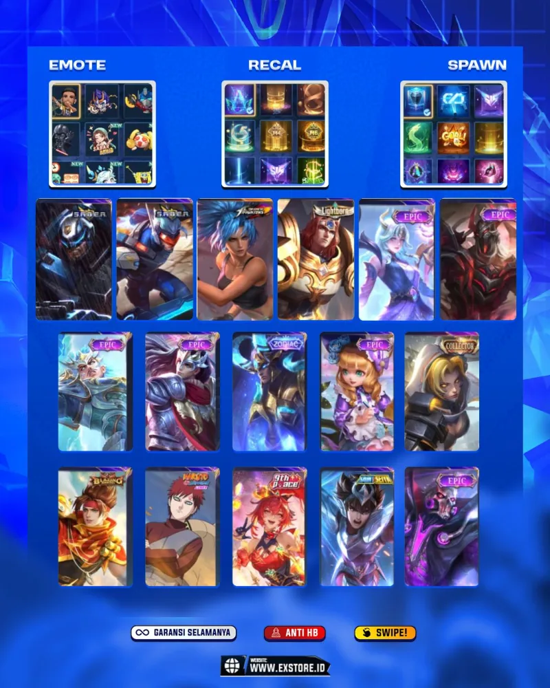 LUNOX EPIC + VALE GAARA + BADANG SAIN SEIYA + KARINA KOF + SABER SABER