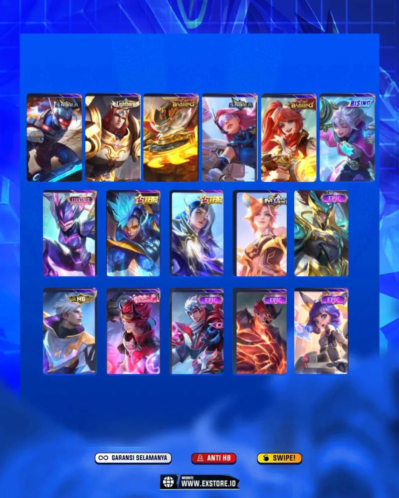 FANNY ASPIRANTS + LUKAS NARUTO + XAVIER GOJO + IRITEL DUCATI +  GUINEVER ASPIRANTS + KAGURA LUCKYBOX + ALPAH LUCKYBOX + JHONSON LUCKYBOX + NATALIA COLLECTOR + BETRIX PRIME + RUBY LUCKYBOX