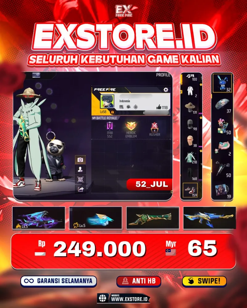 TOPI JERAMI + BUNDLE OBITO + SG TEROMPET + SEPATU JORDAN  + VAULT 218 + EVO 2 MAX1