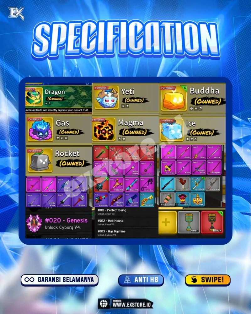 ALL FIGHTING STYLE + PERMANENT DRAGON YETI GAS BUDDHA MAGMA ICE + GAMEPASS