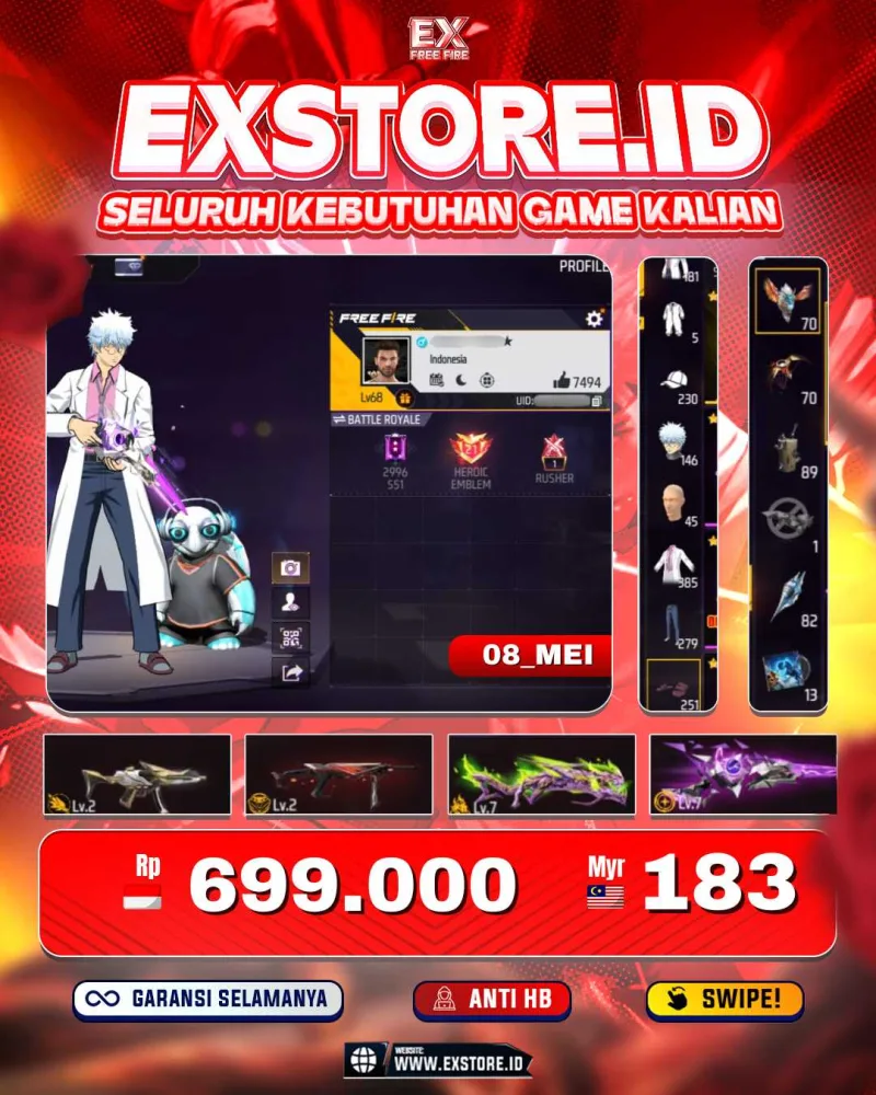 SG EVO LV7 + SG PANJANG LV7 + BUNDEL GINTAMA + VAULT 385 + BUNDEL GENOS ON +