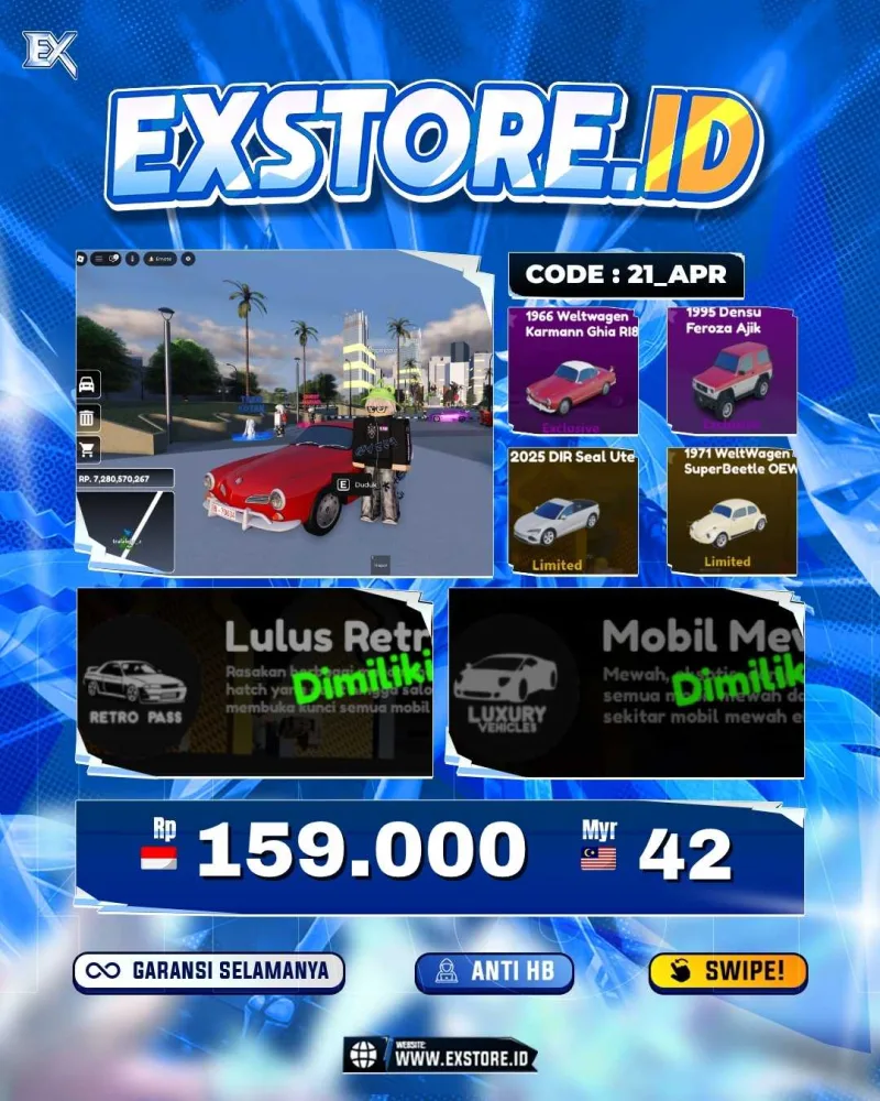 LIMITED CARS 3 + GAMEPASS 2 + DDS MOTOR LIMITED 6+ GAMEPASS 4