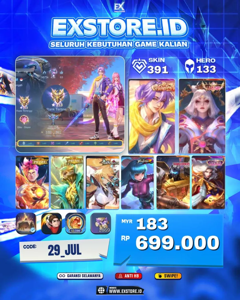 LANCELOT VALENTINE + LUNOX LEGEND + CLAUDE PRIME + GRANGER PRIME + LESLAY ASPIRANTS + AURORA KOF