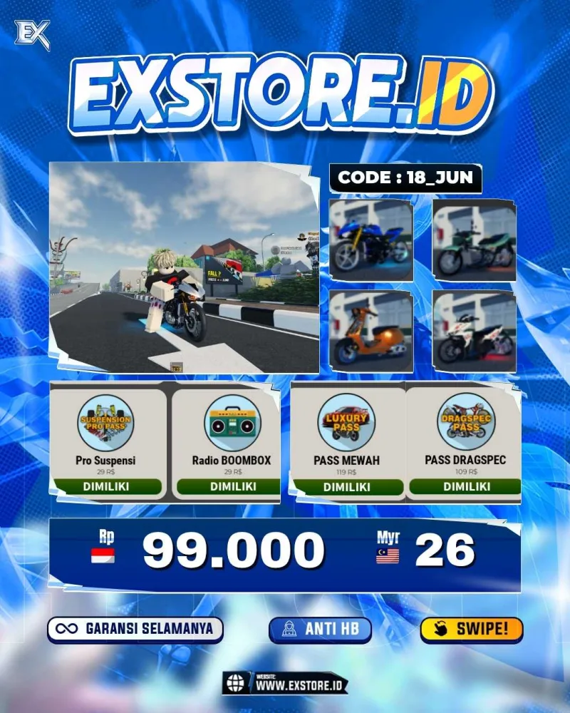 MONEY 40M + MOTOR LIMITED 5+ GAME PASS 6