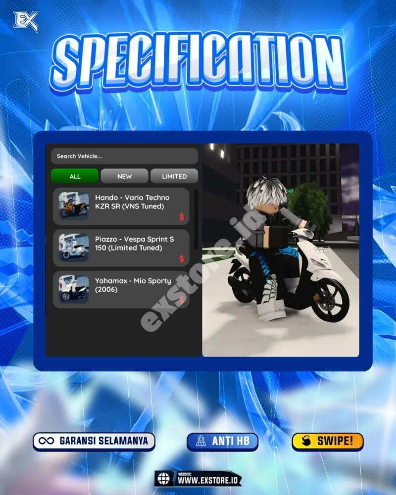 LIMITED CARS 173 + GAMEPASS 4 + DDS 2 LIMITED