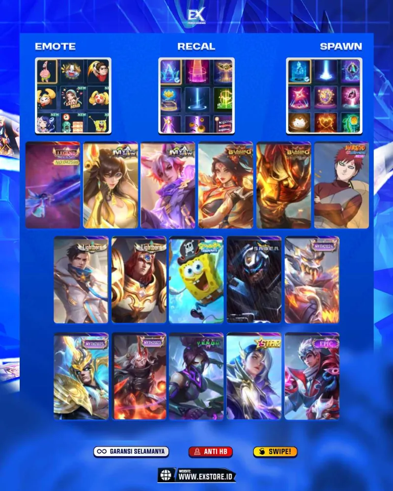 LAYLA LEGEND + VALE GAARA + GRANGER LIGHBORN + HANABI VENOM + JHONSON SABER  + LESLAY STAR