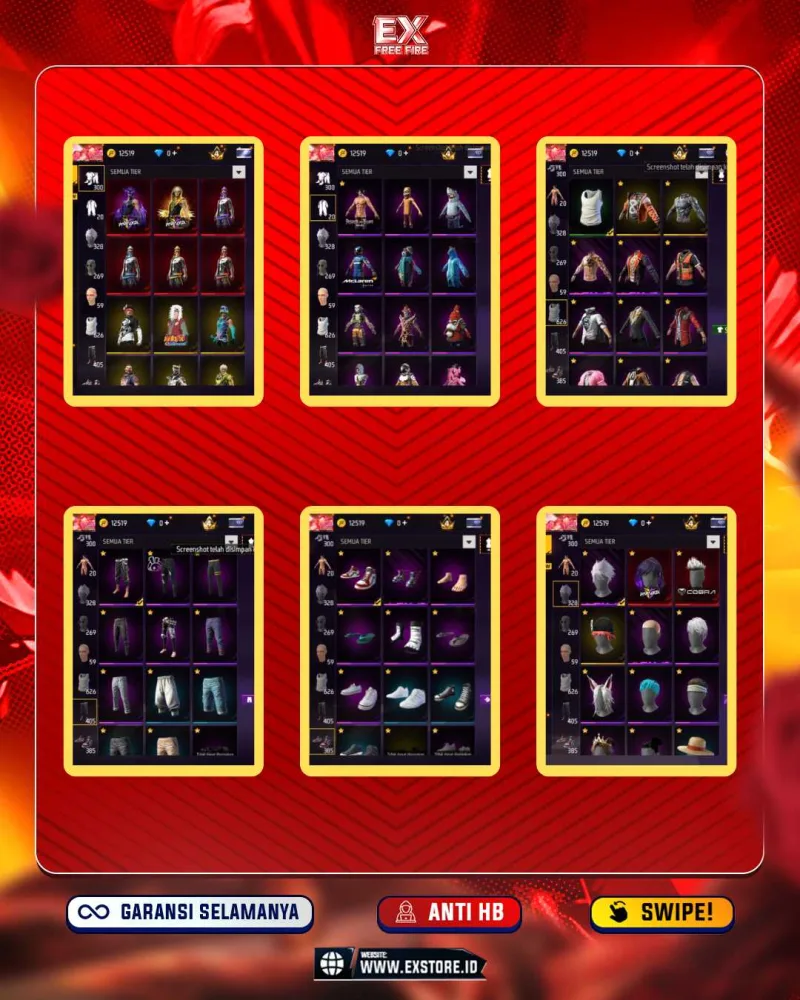 AK DRACO LV7 + VAULT 626 + AKUN OLD + CELANA PENDEK HITAM + SG GURUN + TAS KELINCI  + BAJU PARADOX + BUNDLE TITAN