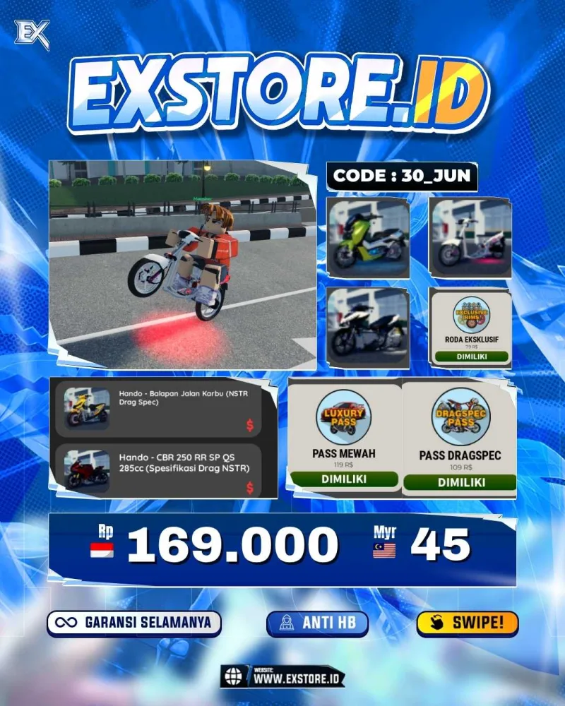 MONEY 290M + MOTOR LIMITED 11 + GAME PASS 2