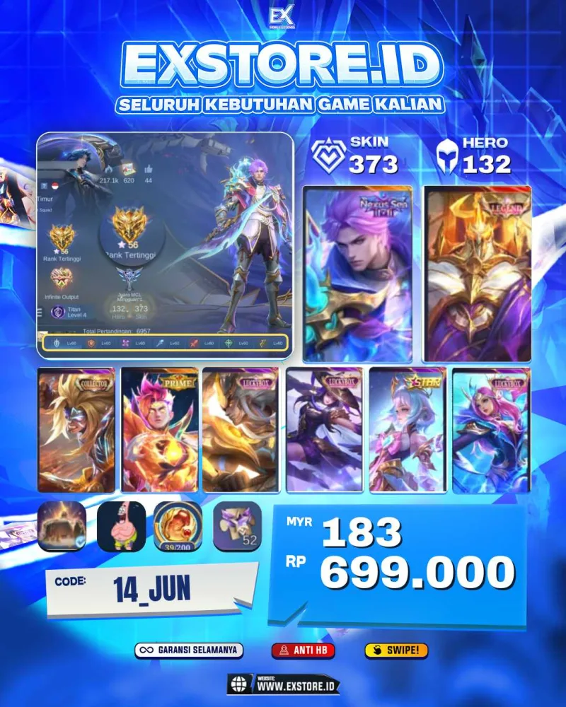 NOLAN 11.11 + JHONSON LEGEND + BADANG COLLECTOR + CLAUDE PRIME + MARTIS LUCKYBOX + FANNY LUCKYBOX + ANGELA STAR