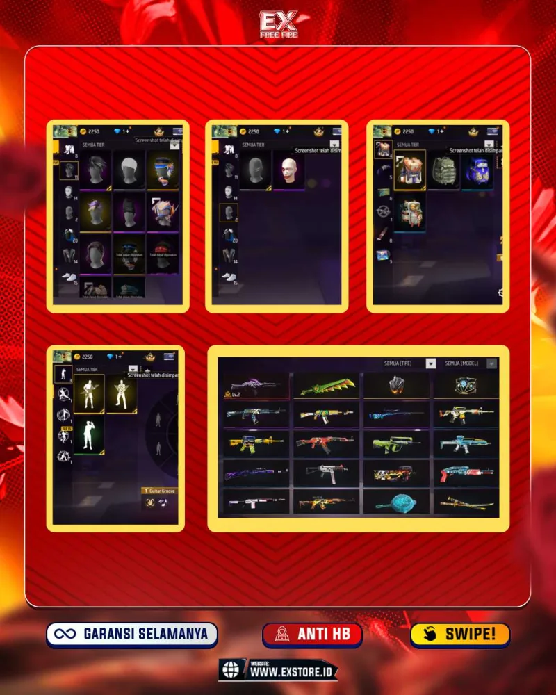 EVO LV3 + VAULT 20 + MASKER MERAH + GOLD 2