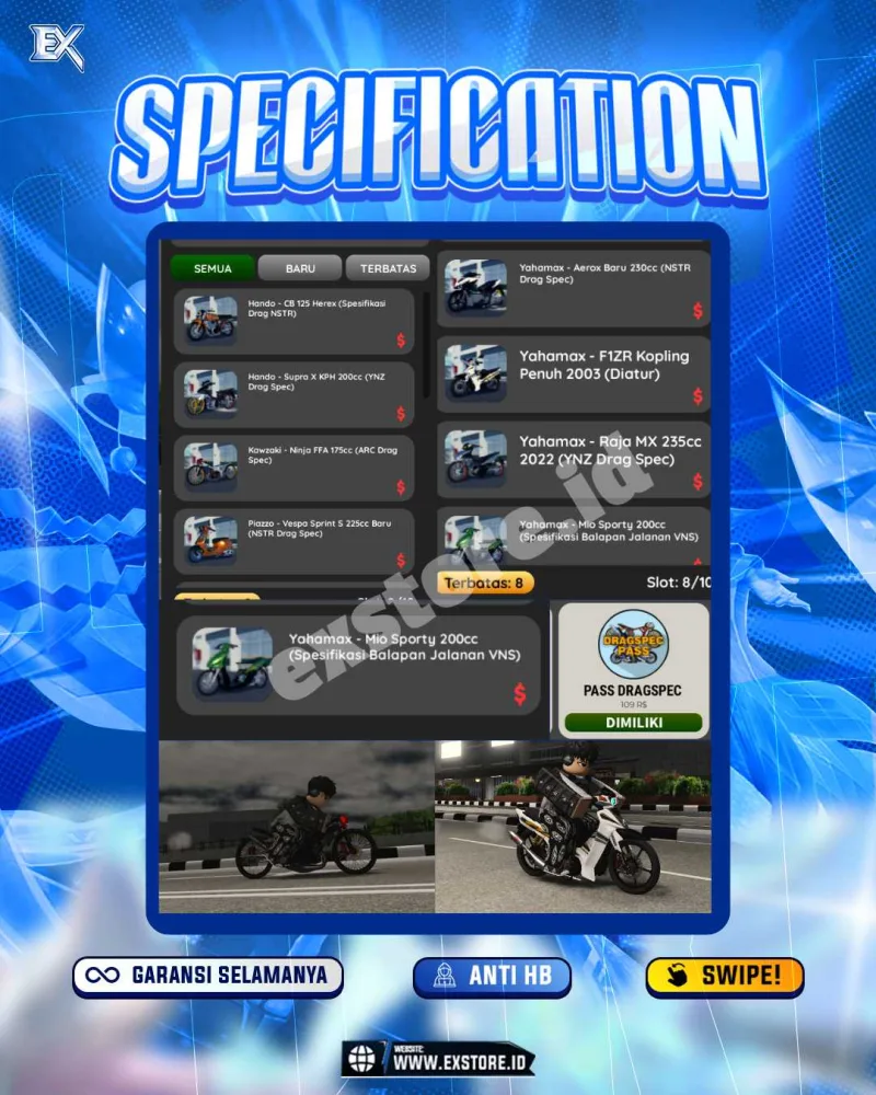 MONEY 350M + MOTOR LIMITED 8 + GAME PASS 1