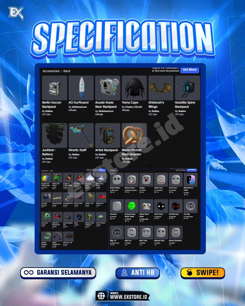 AVATAR ACCOUNT + LIMITED ACCESSSORIES