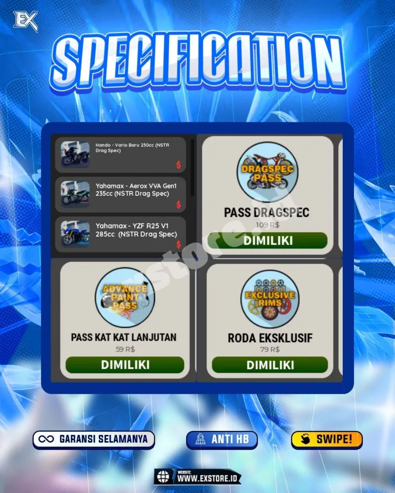 MONEY 23M + MOTOR LIMITED 3 + GAME PASS 3