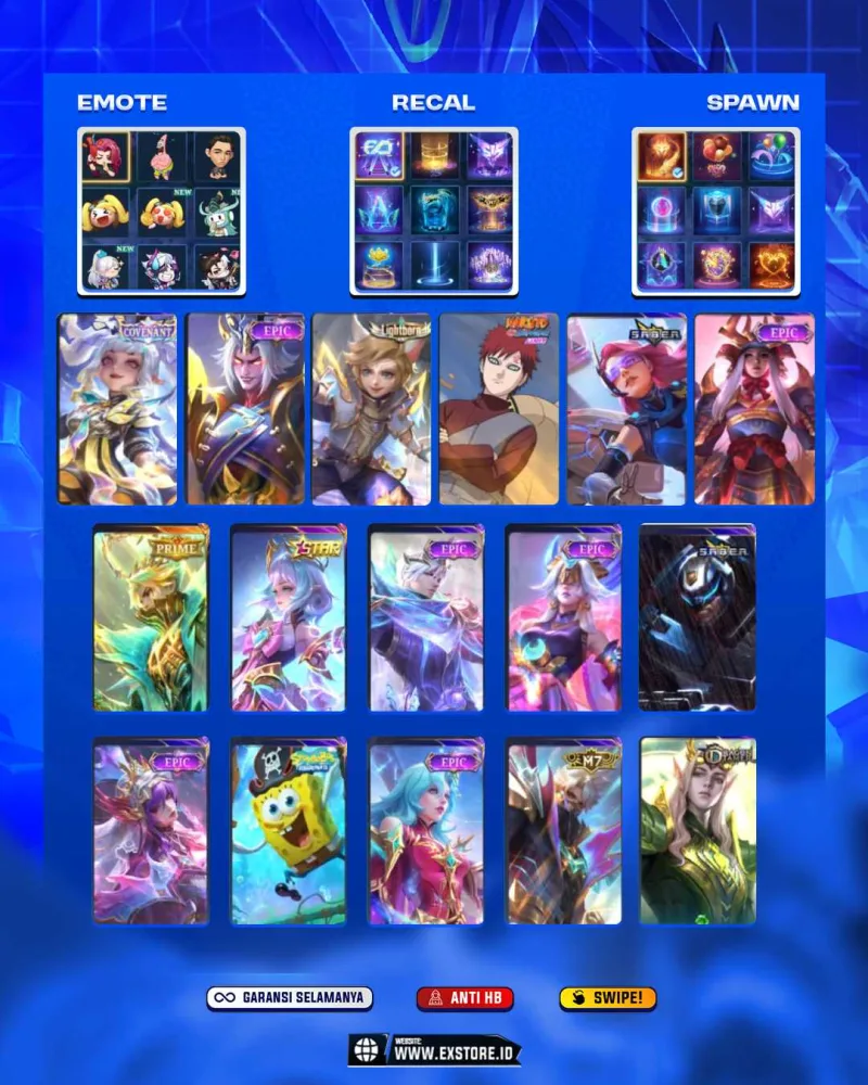 GRANGER PRIME + ANGELA STAR + LIYLIA COVENANT + HARIT LIGHTBORN + VALE GAARA + HANABI VENOM + GUSION EPIC