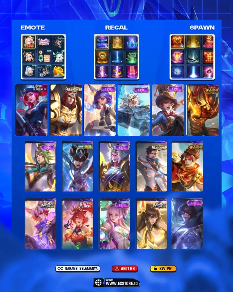 ROGER EPIC + CLAUDE BLAZING + LAYLA SABER + BADANG SAIN SEIYA + GRANGER LIGHTBORN + VALE EPIC