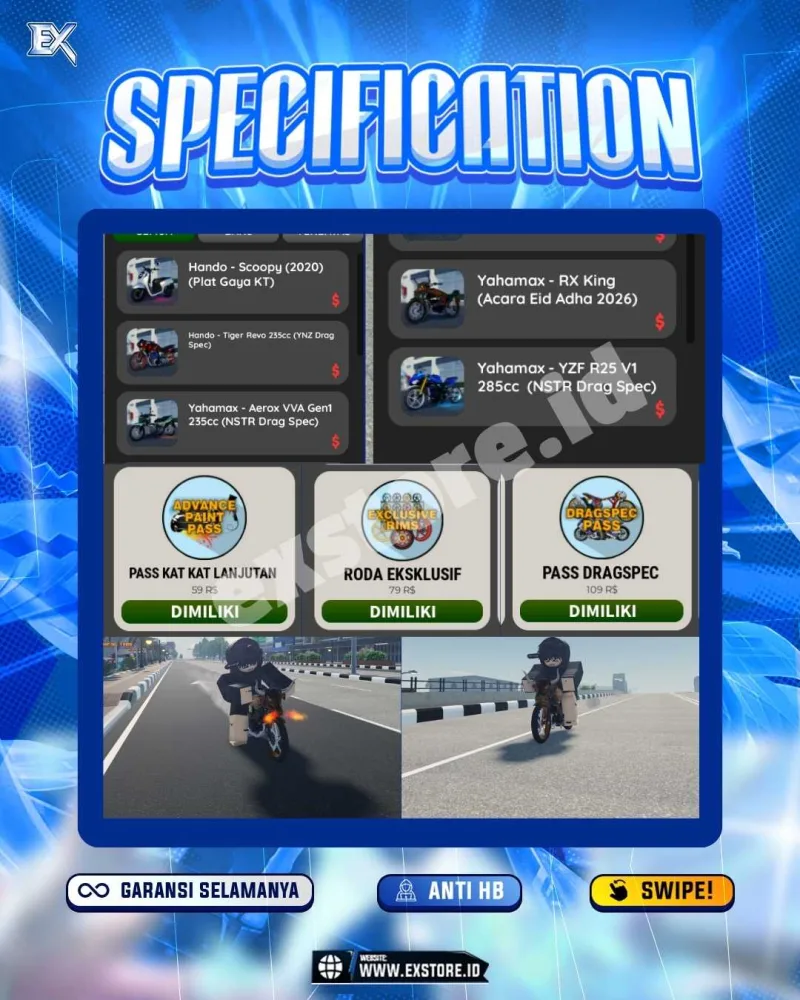 MONEY 205M + MOTOR LIMITED 4 + GAME PASS 3