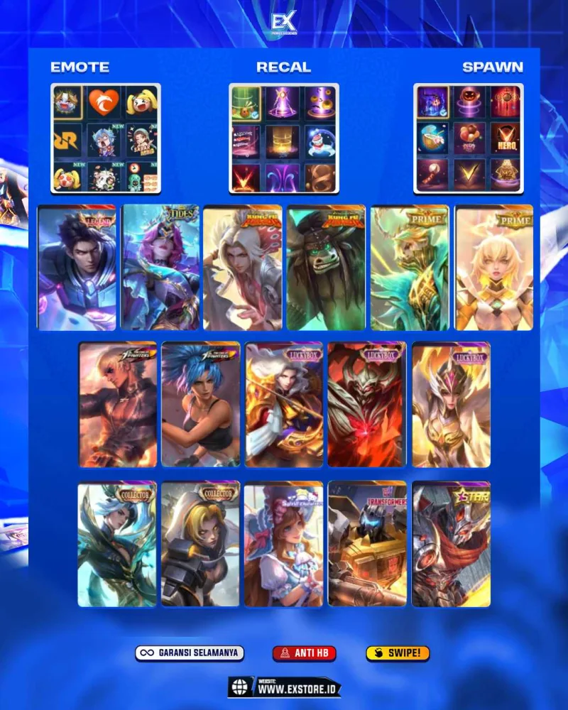 ALUCARD LEGEND +GUSION KOF + GRANGER PRIME + PARSHA TIDES + LING COLLECTORE