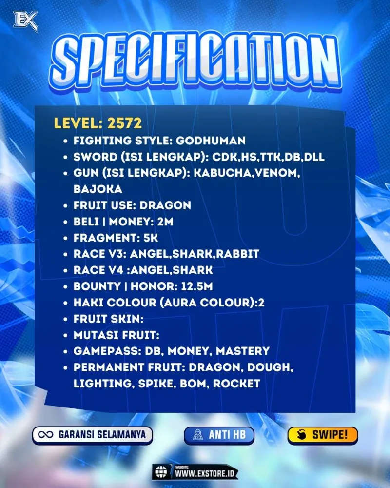 GODHUMAN + PERMANENT DRAGON DOUGH LIGHTNING + CDK TTK HS  DARK BLADE + V4 ANGEL SHARK