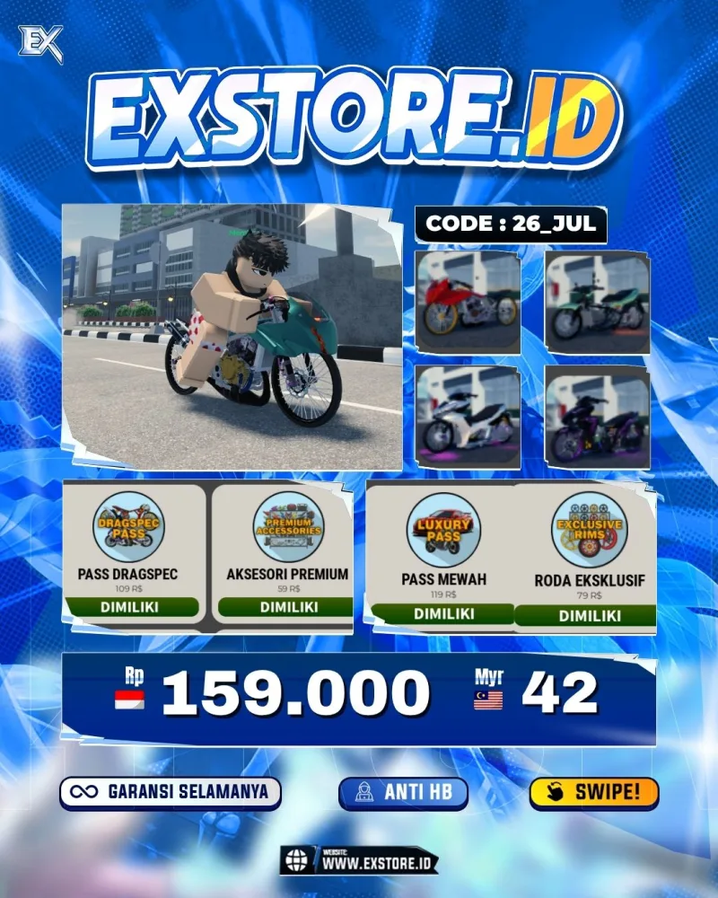 MONEY 72M + MOTOR LIMITED 6 + GAME PASS 7