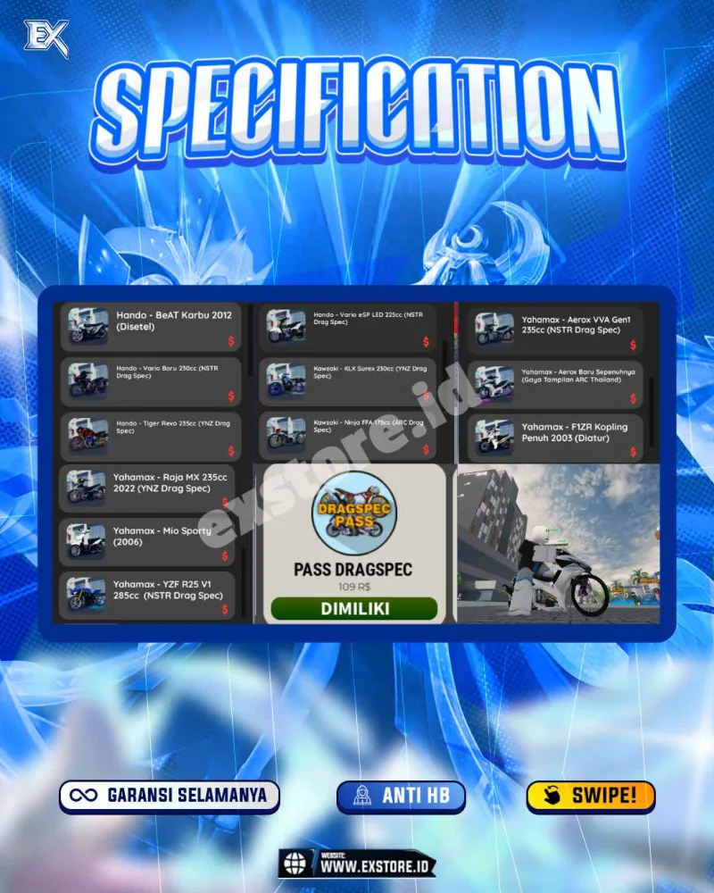 MONEY 51M + MOTOR LIMITED 11 + GAME PASS 1