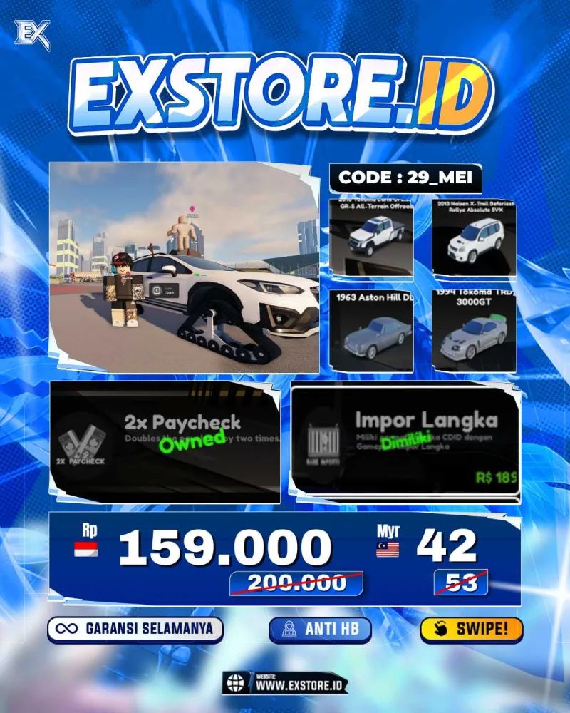 LIMITED CARS 10 + GAMEPASS 5