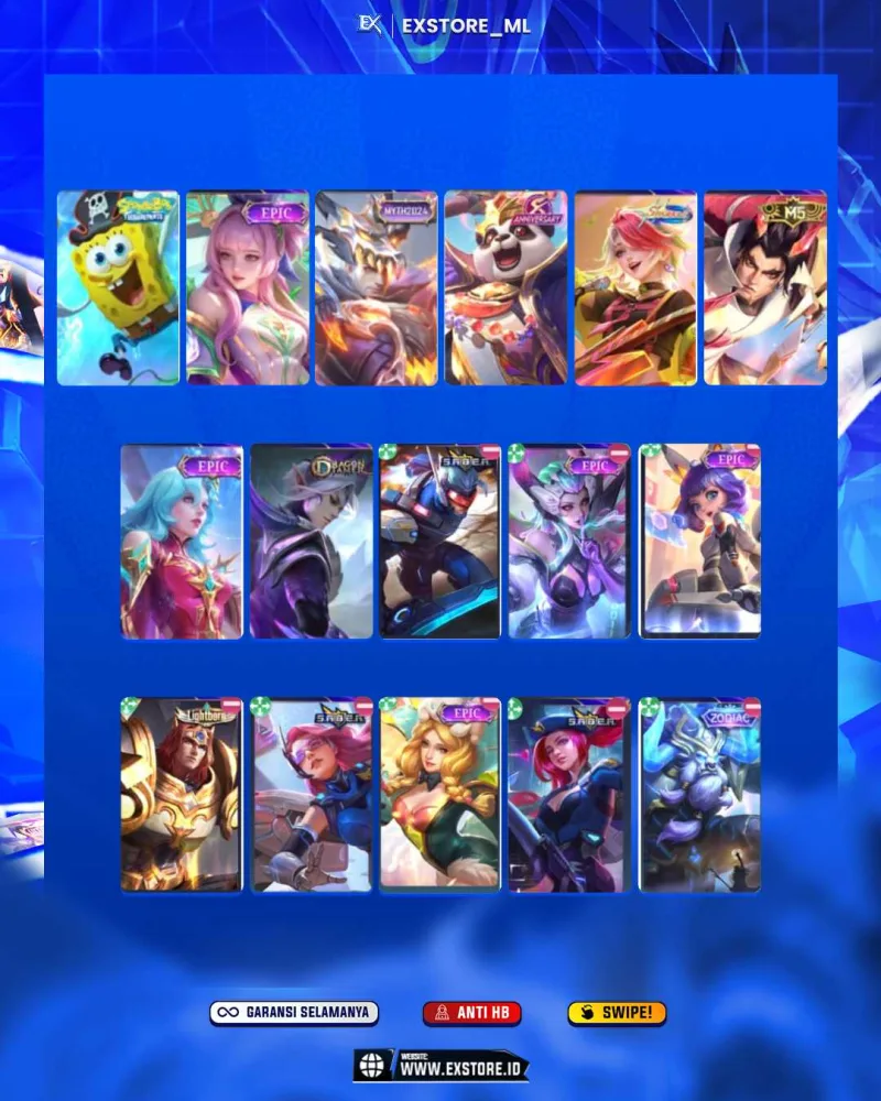GROCK COLLECTOR + JHONSON LEGEND + CECILION HxH + YU ZHONG PRIME + ANGELA STAR + FANNY LUCKYBOX + CHOU LUCKYBOX
